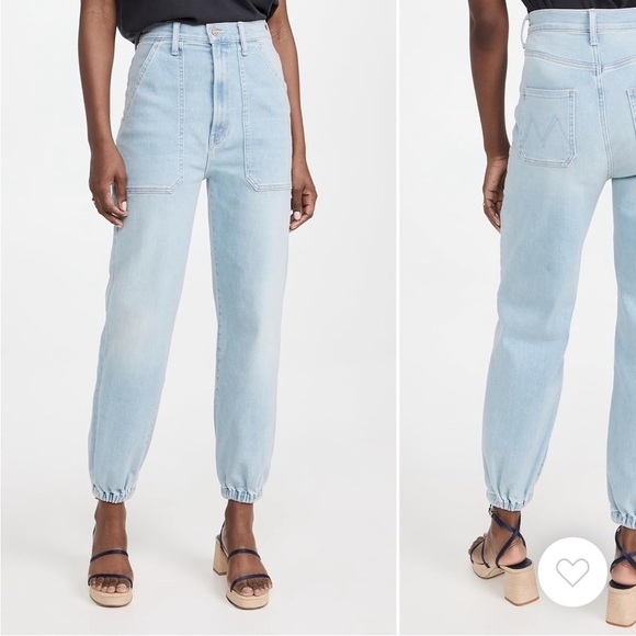 Mother The Wrapper Patch Springy Ankle Jeans in Chill Pill Size 29 - Picture 1 of 13